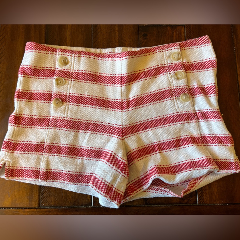 Loft size 6 high waisted red and white shorts nautical style